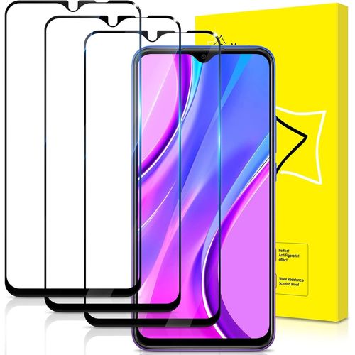 Kal-Lot De 3, Verre Trempé Pour Xiaomi Redmi 9 [Couverture Complète] [Vitre Protecteur 9h Dureté] [Sans Bulles] [Anti-Rayures] Film Protection Écran Compatible Avec Xiaomi Redmi 9