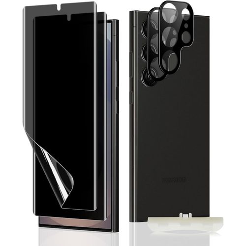 SJZG-Protection D'Écran Anti-Espion Pour Samsung Galaxy S25 Ultra 5G, [2+2 Pièces] Tpu Flexible Privacy Écran Protection+Camera Lens Protection Film, Protection Écran Pour Galaxy S25 Ultra 5G