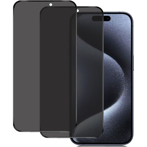 Anti-Espion Verre Trempé Pour Iphone 15 Pro, [2 Pièces] Anti-Spy Privacy Film Protection Vitre 3d Couverture Complète 9h Ultra Résistant Écran Privé Protecteur