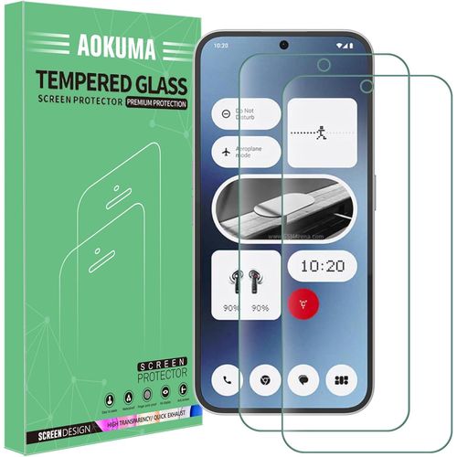KAL-Verre Trempé Compatible Nothing Phone (2A)/(2A)Plus, [Lot De 2] Protection D'Écran Pour Nothing Phone(2A)Plus [0.26Mm] [Extrêmement Résistant Aux Rayures][Haute Définition][Facile À Installer]