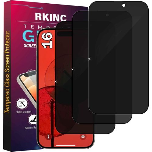 Hshi-Verre Trempé Anti-Espion Pour Iphone 16 6.1-Inch,[Lot De 3] Angle De Confidentialité Amélioré,Dureté Ultra-Résistante 9h,Sans Bulles
