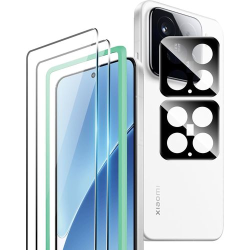 Verre Trempé Pour Xiaomi 15, 2 Pcs Protecteur D'écran Et 2 Pcs Caméra Arrière Protecteur With Outil D'installation Facile, 9h Dureté Film Protection Écran Hd Clarté Anti Rayures Vitre Protection