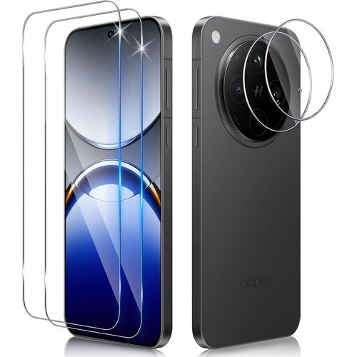 Pack 2 Verres Trempés 0,33 Mm + 2 Protections Lentille Pour Oppo Find X8 5g - 9h Hd, Bords 2.5d, Anti-Rayures Et Anti-Traces