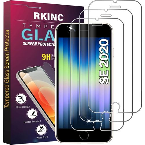 Verre Trempé [Lot De 3] Pour Iphone Se 2020, Film Protection Écran, Dureté 9h 0,33 Mm Hd Glass [Sans Bulles D'air][Résistant Aux Rayures][Garantie À Vie]
