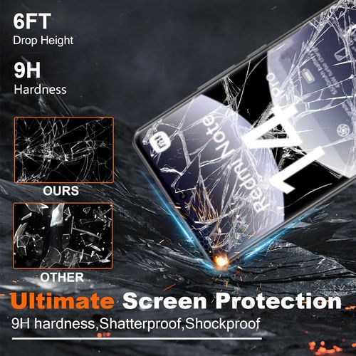 Verre Trempé Compatible Avec Xiaomi Redmi Note 14 Pro 4g Film Protection Écran + Caméra Arrière Protecteur Couverture Complète Sans Bulles D'air Ultra Résistant Hd Transparent Glass