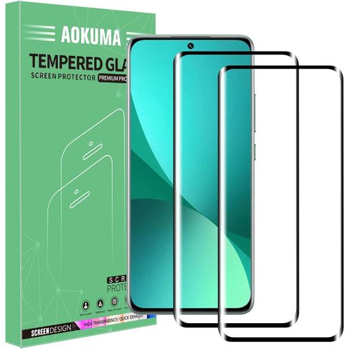 Xiaomi 12 3d Verre Trempé, [Lot De 2] 3d Verre Trempé Xiaomi 12 [0.26mm] [Extreme Résistant Aux Rayures][Haut Définition] Facile Installation Film Protection Écran (Bord Noir)