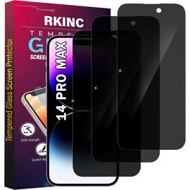 JGD-Verre Trempé Anti-Espion pour iPhone 14 Pro Max 6.7-Inch, [Lot de 3] Angle de Confidentialité Amélioré, Dureté Ultra-Résistante 9H, Sans Bulles