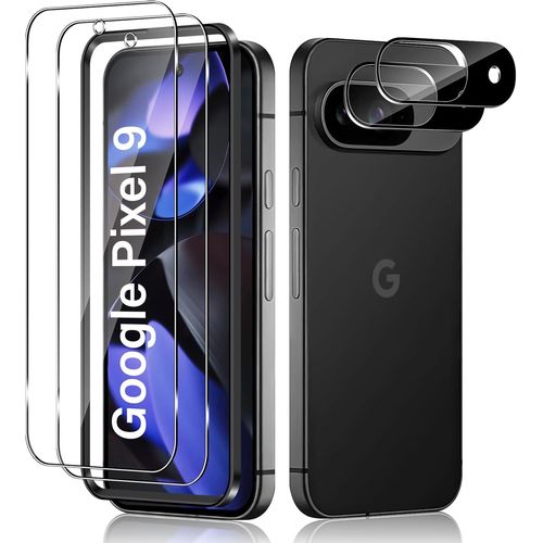 Pack 2 Protecteurs D'écran + 2 Protections D'objectif Pour Google Pixel 9 5g, Verre Trempé 0,33 Mm 9h Ultra Hd, Anti-Rayures, Anti-Traces, Sans Bulles