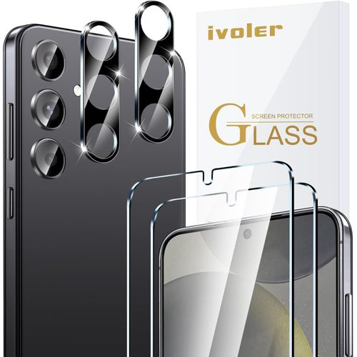 Pack De 2 Film De Protection D¿Écran En Verre Trempé Pour Samsung Galaxy S24+ 5g / Samsung Galaxy S24 Plus 5g, Avec 2 Pièces Caméra Arrière Protecteur, Dureté 9h, Anti Rayures, Sans Bulles