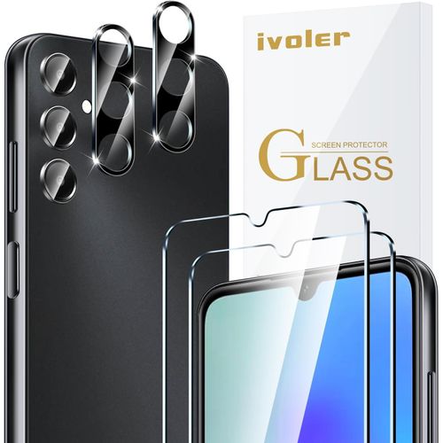 JGD-Pack de 2 Film de Protection d¿écran en Verre Trempé pour Samsung Galaxy A05S, avec 2 Pièces Caméra Arrière Protecteur, Dureté 9H Glass, Anti Rayures, sans Bulles