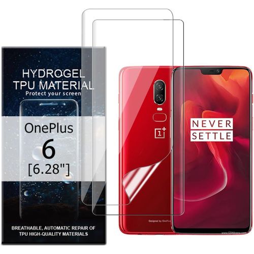 Lot De 2 Films De Protection D'écran Pour Oneplus 6 [6,28""], Film De Protection D'écran Hydrogel Flexible Souple Tpu Transparent, Hd