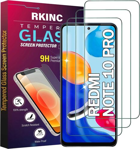 JGD-Verre Trempé [Lot de 3] pour Xiaomi Redmi Note 10 Pro, Note 10 Pro Max 4G, Film Protection écran, Dureté 9H 0,33 mm HD Glass [sans Bulles d'air][Résistant aux rayures][Garantie à vie]