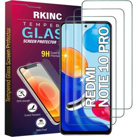 Verre Trempé [Lot De 3] Pour Xiaomi Redmi Note 10 Pro, Note 10 Pro Max 4g, Film Protection Écran, Dureté 9h 0,33 Mm Hd Glass [Sans Bulles D'air][Résistant Aux Rayures][Garantie À Vie]