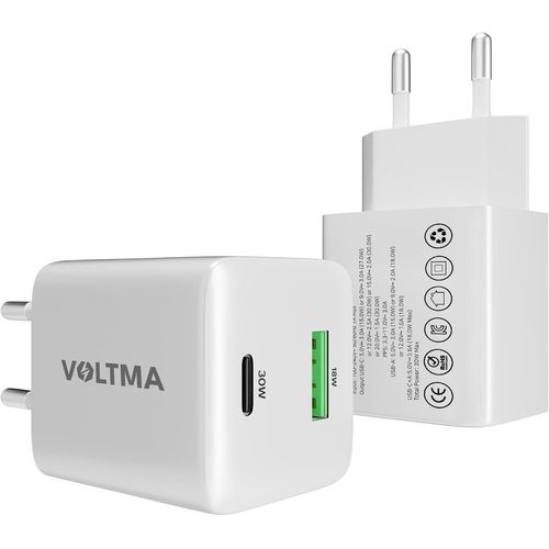 Chargeur Usb Rapide 30 W ¿ Chargeur Double Port Usb-C Et Usb-A|Adaptateur Mural Usb Efficace Avec Technologie Gan Compatible Avec Les I-Phone 15 Et Inférieurs,Les Séries Samsung S Et Note