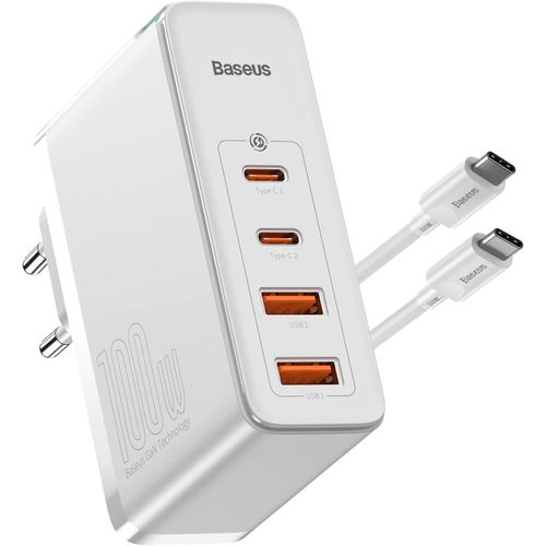 Usb C Chargeur Rapide 100w 4 Ports, Alimentation Usb C Avec Gan Tech, 2c + 2a Ports Chargeur Rapide Universel Pour Iphone 12 Pro Max / 12 Mini / 13 / Galaxy/Mac/Ordinateurs Portables/Ipad
