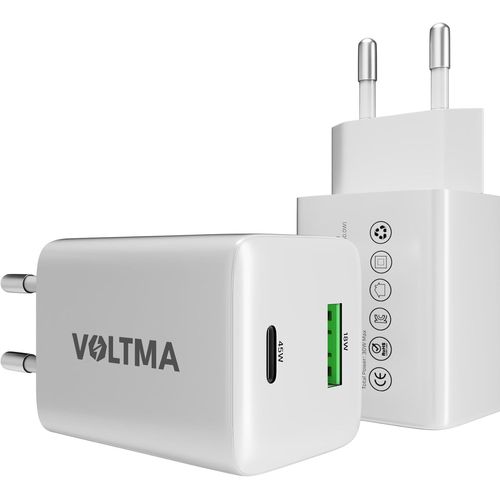 Chargeur Usb Rapide 45 W ¿ Chargeur Double Port Usb-C Et Usb-A | Adaptateur Mural Usb Efficace Avec Technologie Gan Compatible Avec Les I-Phone 15 Et Inférieurs, Les Séries Samsung S Et Note