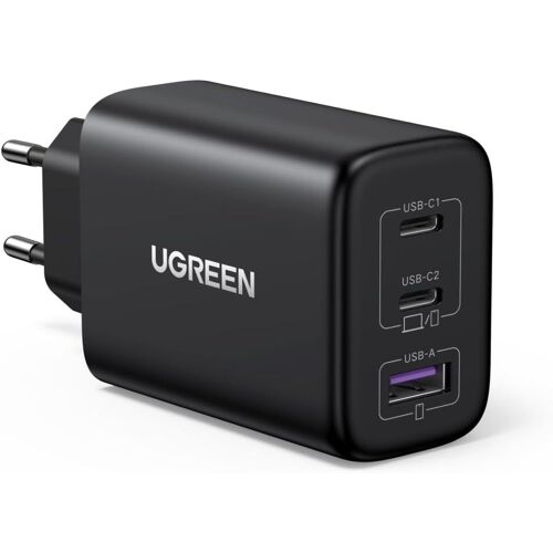 KALANKA-Zapix 65W Chargeur USB C Rapide 3 Ports GaN Tech Compatible avec iPhone 17 Pro Max Air 16 Plus 15 14 13 12 MacBook M4 M3 M2 M1 Galaxy S25 Ultra S24 A15 Pixel 9 8 iPad Pro Air Dell XPS (Noir)
