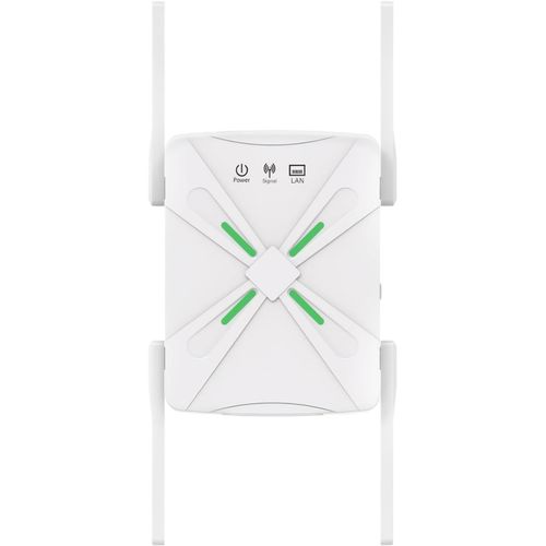 Repeteur WiFi Puissant, Extender WiFi, 1200Mbps Double Bande Amplificateur WiFi Puissant 5GHz & 2.4GHz Repeteur, Répéteur WiFi 4 Antennes, 2 Ports LAN, Compatible avec Toutes Les Box Internet
