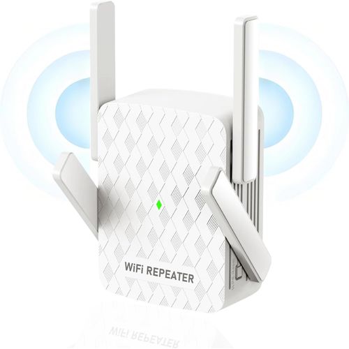 Amplificateur WiFi Le Plus Rapide en 2024, Couverture Domestique Jusqu'à 10000 Pieds Carrés, 35 Appareils, Répéteur Internet sans Fil 1200 Mbps avec Port RJ45, Double Bande 2.4G/5G, 4 Antennes