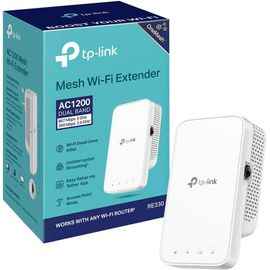 ChenQuanSarl-Ac1200 Mesh Dual Band Wi-Fi Range Extender, Broadband/Wi-Fi Extender, Wi-Fi Booster/Hotspot With 1 Ethernet Port, Built-In Access Point Mode, Works With Any Wi-Fi Router, Uk Plug (Re330)