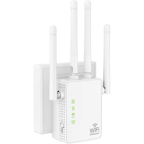 SUBZONAL-Répéteur WiFi, 1200Mbps Double Bande 2.4G/5G Extension Wi-FI, 4 Antenne Amplificateur Wi-FI, Internet Enhancer pour Le Bureau et la Maison - 2 Port Ethernet Améliorer Le Signal réseau