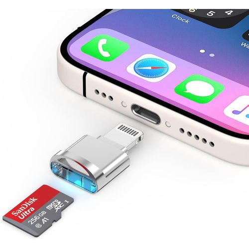 TIANYI-[Certifié Apple MFi] Lecteur de Carte Micro SD pour iPhone, Lecteur de Carte Lightning vers Micro SD/TF Adaptateur de Carte Micro SD pour iPhone 14 13 12 11 Pro Max XS XR X 8 iPad, Compatible