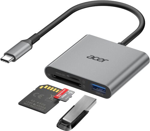 SD Card Reader with USB 3.0, 3 in 1 USB C SD Card Reader 3.0, Adapter for SD/Micro SD/SDHC/SDXC/MMC, Compatible with iPhone 16, MacBook Pro/Air, iPad Pro 2021, Pixel, XPS 13, etc