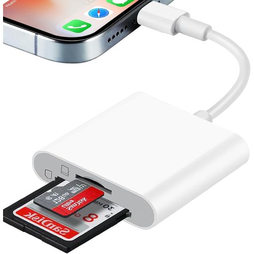 sd card reader for iphone, SD and micro sd memory card reader dual slot for ipad, game camera plug and play, SD card reader, digital camera, card adapter