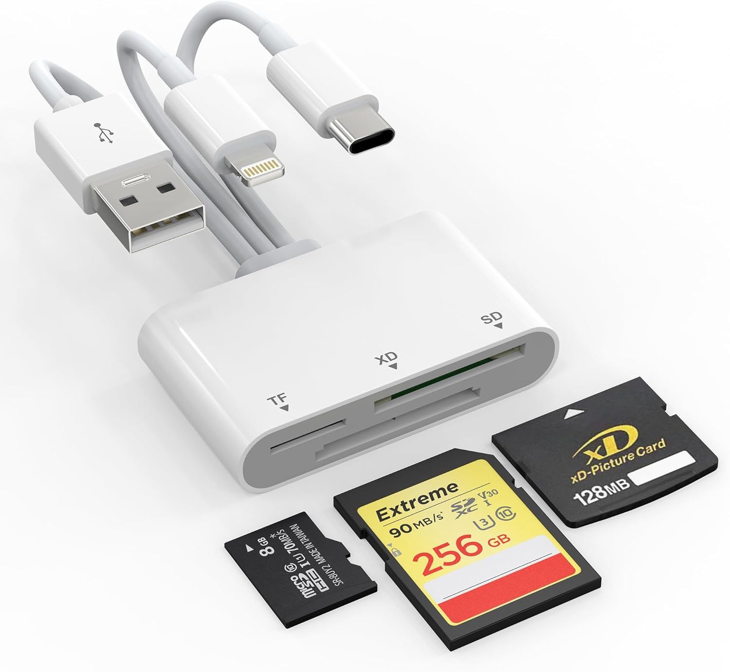 Carte Tf Under 100 Lecteur Carte Sd Usb 3.0 & Type C, 4 En 1 Mémoire Otg Adaptateur De Carte Pour Cf, Tf, Ms, Sdxc Adaptateur Carte Sd Iphone Lecteur Carte Sd Usb C