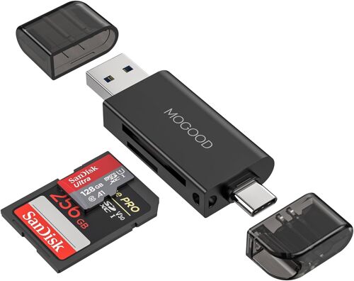 Lecteur de Carte SD,Lecteur de Carte Mémoire USB C,Adaptateur Micro SD USB 2.0,Adaptateur de Carte Mémoire Double Type A 2.0/Type C pour SD/Micro SD/SDHC/SDXC/MMC