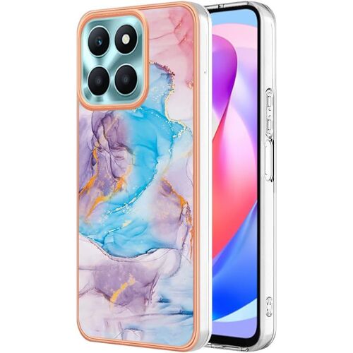 KAL-Coque Pour Honor X7C / Honor 200 Smart 5G, Ultra Mince Élégant En Silicone Souple Motifs Colorés Coque Brillante Antichoc, Tpu Gel Etui Résistant - Bleu Marbré