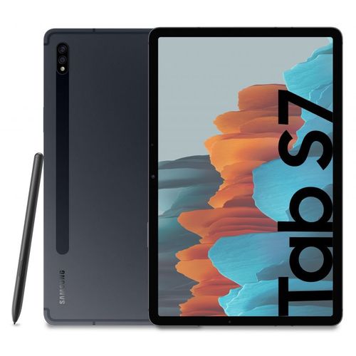 Samsung Galaxy Tab S7 Tablette S Pen, Snapdragon 865 Plus, écran 11,0`` WQXGA LTPS, 128 Go Extensible jusqu'à 1 to, RAM 6 Go, Batterie 8000 mAh, WiFi, Android 10, Mystic Black Version Italie