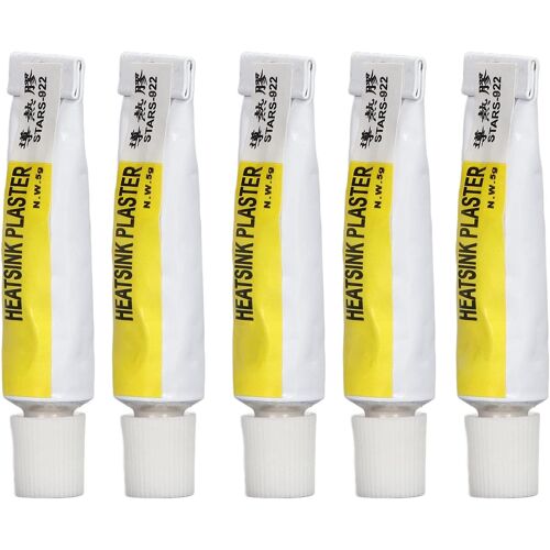 SUBZONAL-Pâte Thermique CPU, Graisse de Silicone Thermique Isolée pour Imprimante 3D, Pâte Blanche Résistante à la Chaleur, Tubes 5 X 5 G, Liaison Forte, sans Danger pour L'électronique