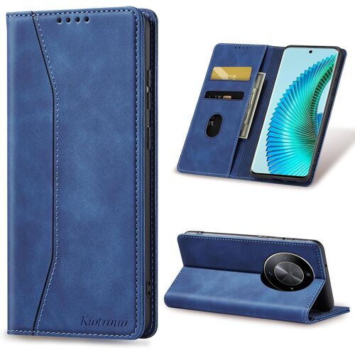 KAL-Coque Pour Honor Magic 6 Lite [Porte Cartes], Étui Portefeuille En Cuir Pu Housse, Stand Réglable Et Protection Antichoc Magnétique Fonction Flip Case Pour Magic 6Lite, Bleu