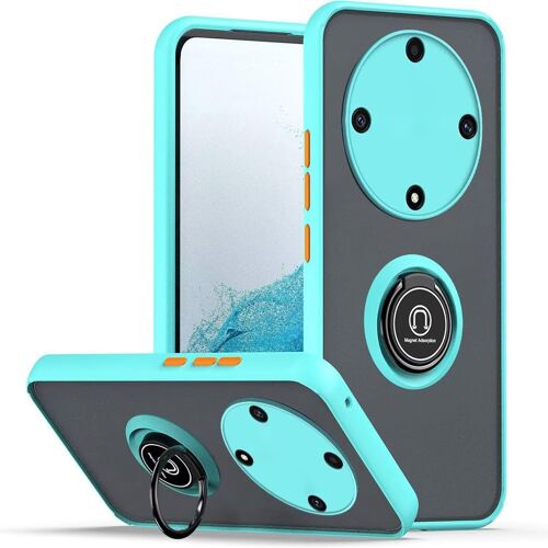 KAL-Coque Pour Honor Magic6 Lite 5G (6.78"" Inches), Etui De Téléphone Portable En Silicone Transparent Mat Avec Support De Bague - Bleu Ciel