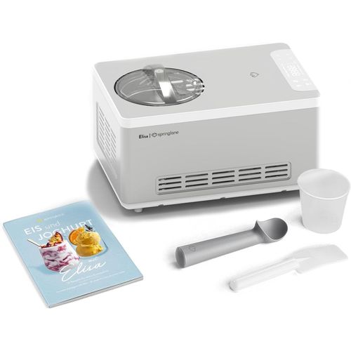 lbgwp60-Springlane Sorbetière Et Yaourtière Elisa 2,0 L Avec Compresseur Auto-Refroidissant 180 W (Argent, Avec Accessoires)