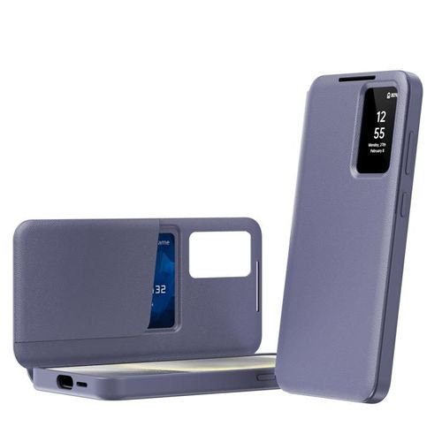 Étui Cuir Smart View Avec Emplacement Carte Pour Samsung Galaxy S22 5g, Violet