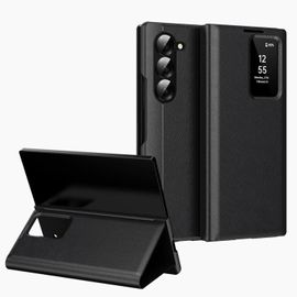 Étui Cuir Smart View Avec Emplacement Carte Pour Samsung Galaxy Z Fold5 5g, Noir