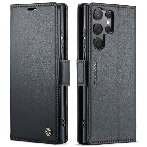Étui Rfid En Cuir Pour Samsung Galaxy S25 Ultra 5g - Caseme 023 Avec Boucle Papillon Et Texture Litchi, Noir