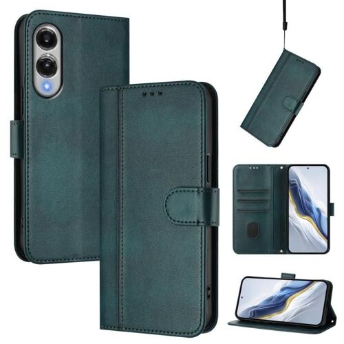 Étui En Cuir Rétro Pour Samsung Galaxy S25 Edge 5g Avec Boucle, Vert Foncé