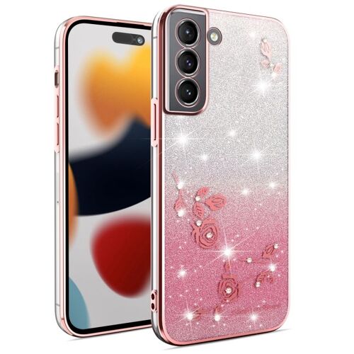 Coque Florale Dégradée Pour Samsung Galaxy S21 5g, Rose
