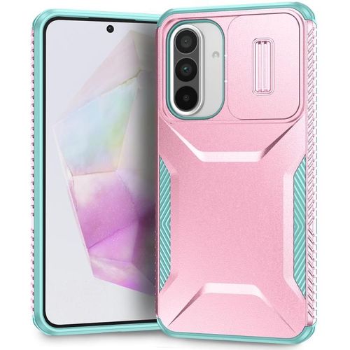 Coque Camshield Pour Samsung Galaxy A56 5g, Rose Et Gris Vert