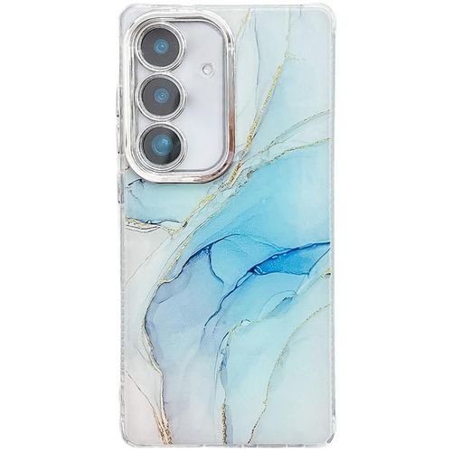 Coque marbrée pour Samsung Galaxy S24 5G, Bleu clair