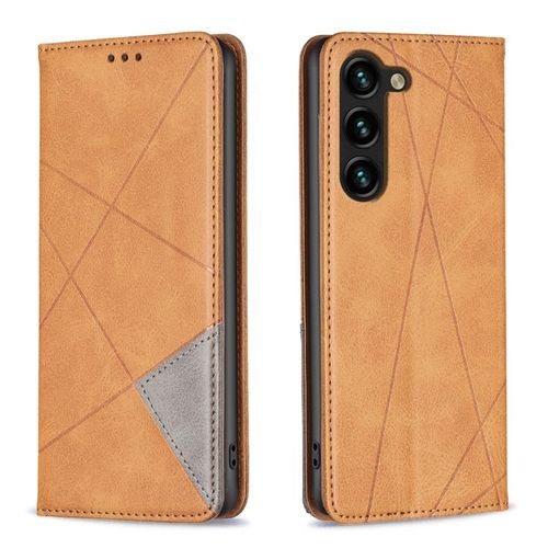 Étui En Cuir Magnétique Pour Samsung Galaxy S25+ 5g, Jaune