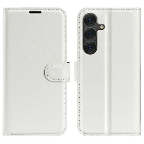 Étui Horizontal En Cuir Pour Samsung Galaxy S25 5g, Texture Litchi, Blanc