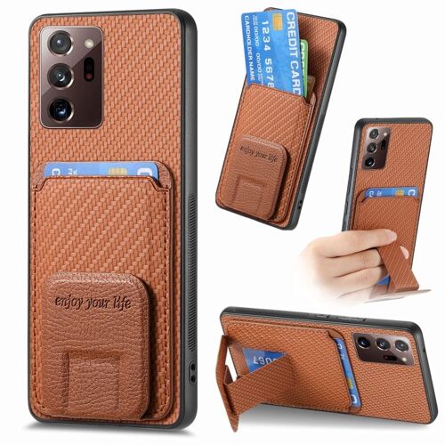 Étui En Fibre De Carbone Pour Samsung Galaxy Note 20 Ultra, Brun