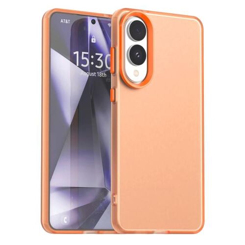 Coque hybride antichoc TPU et PC pour Samsung Galaxy S25 Edge 5G, Orange