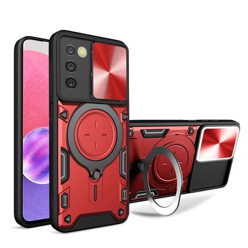 Étui Magnétique Coulissant Camshield Pour Samsung Galaxy A03s, Rouge