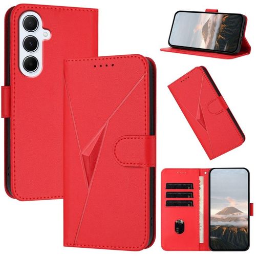 Étui En Cuir Triangulaire Pour Samsung Galaxy A56 5g, Rouge