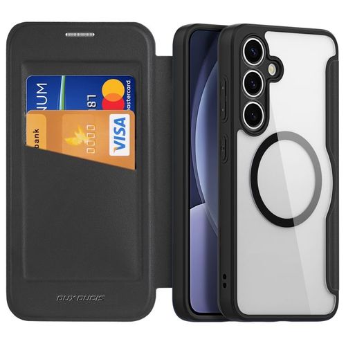 Étui En Cuir Dux Ducis Pour Samsung Galaxy S25 5g - Skin X Pro Series Avec Magsafe, Noir